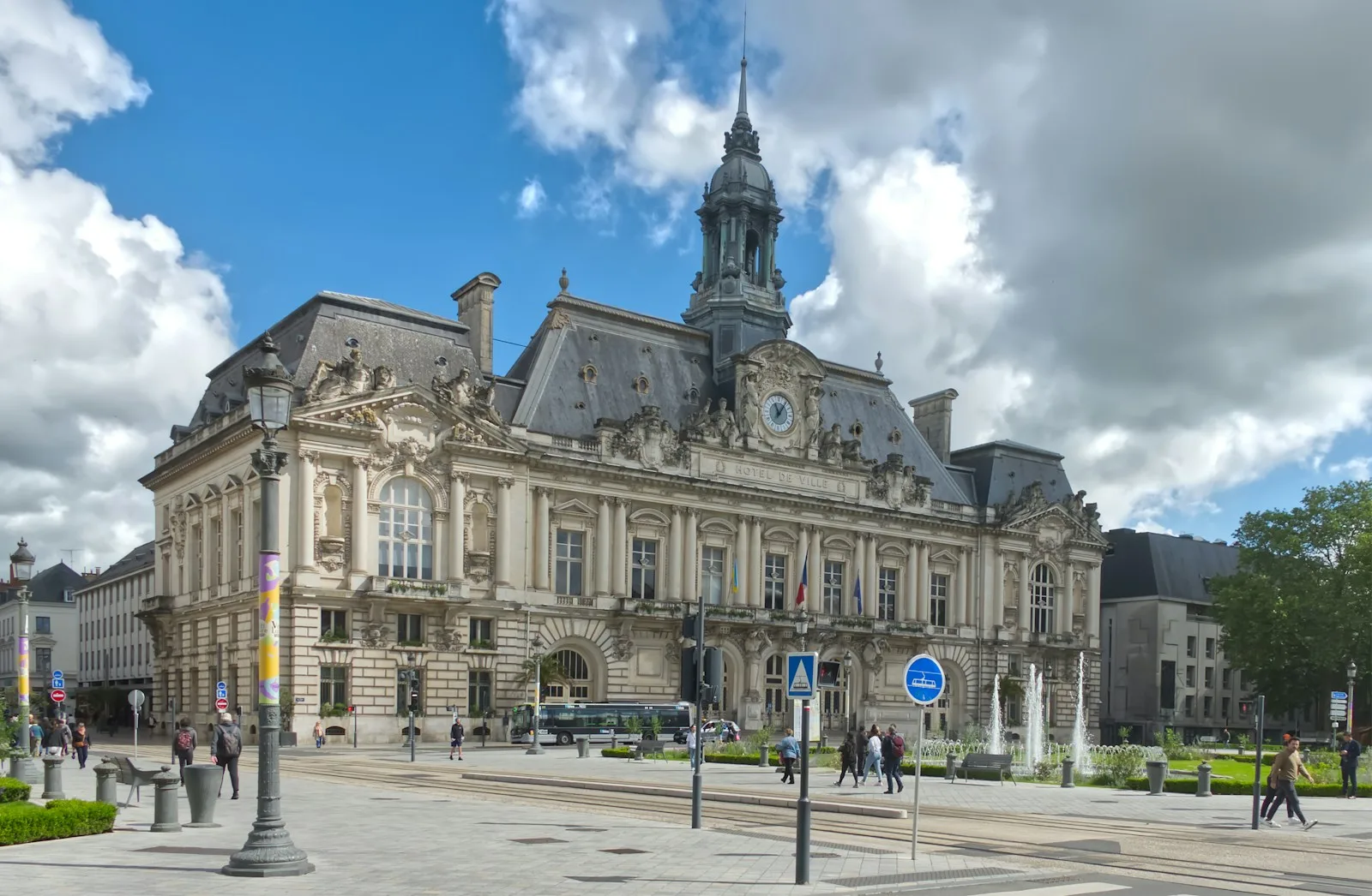 A large building with a clock tower on top of it