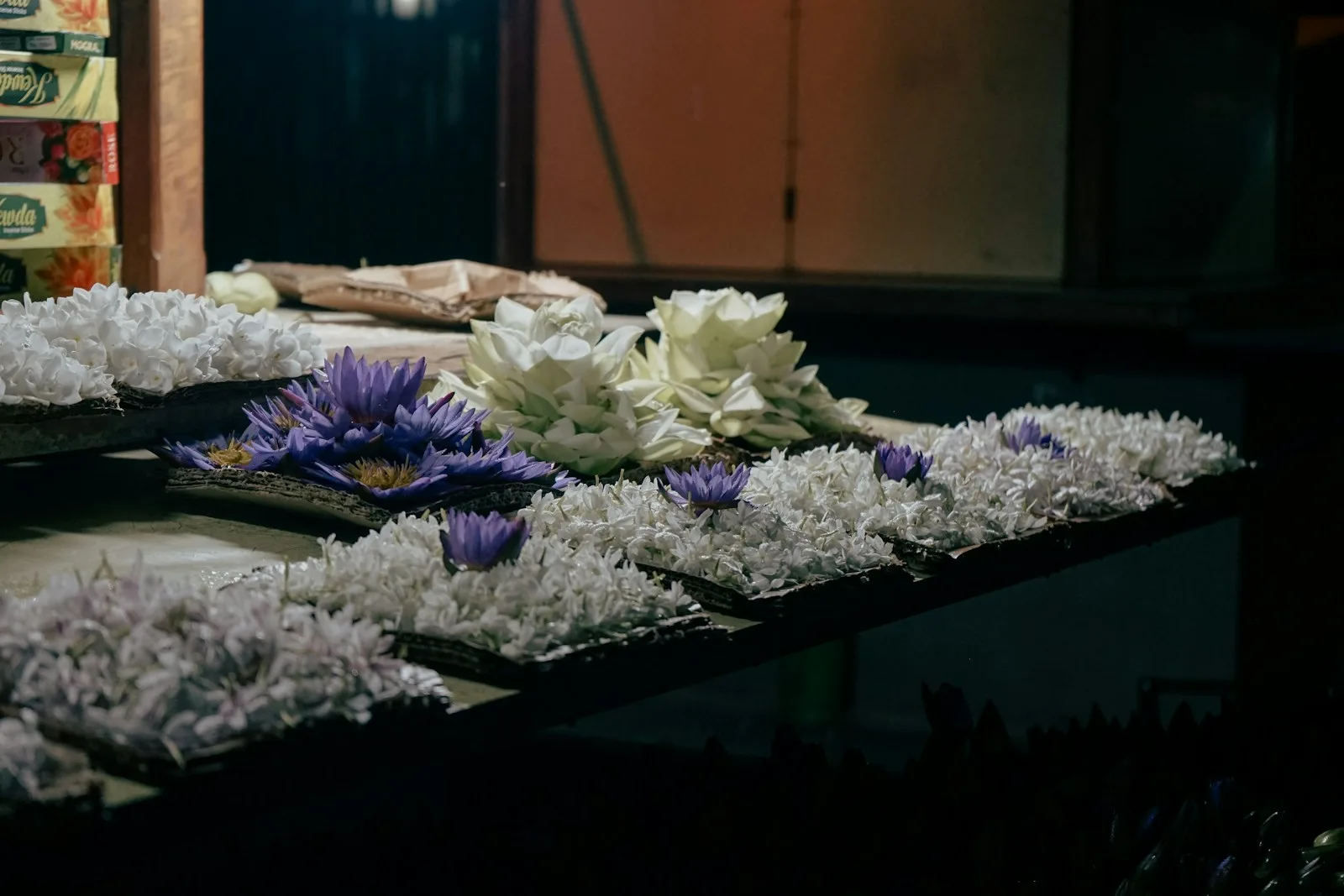 a bunch of flowers that are on a table