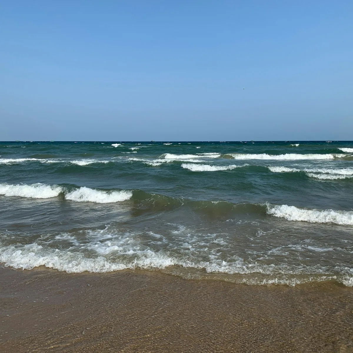 a view of the ocean from the beach