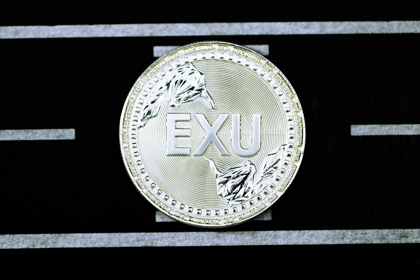 a close up of an exu coin