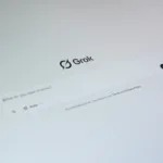 Grok ai interface with a question prompt