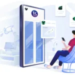 a man sitting in a chair looking at his cell phone