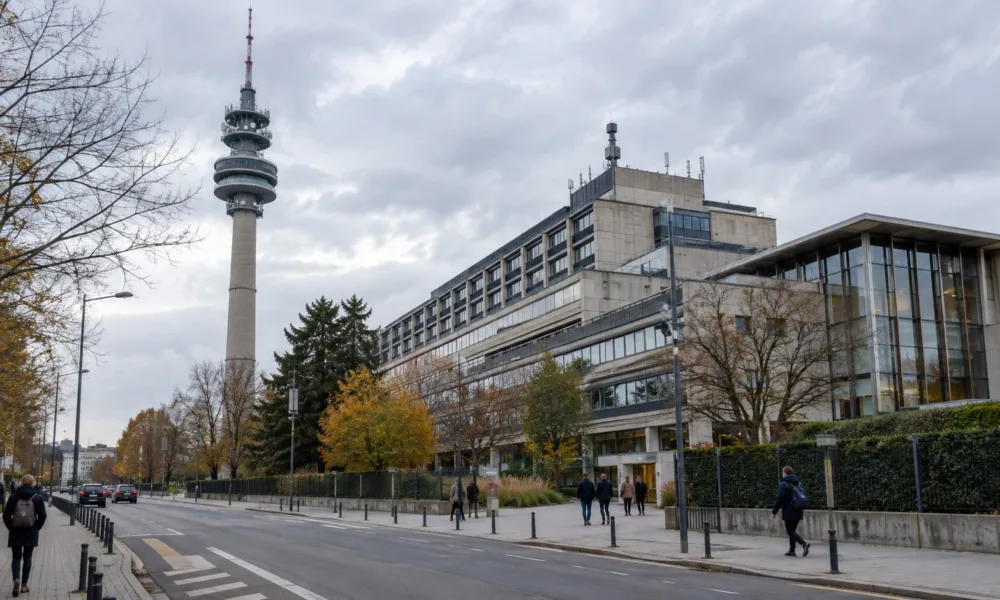 Siedziba i wieża nadawcza VRT w Brukseli