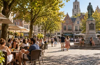 Wizualizacja słonecznej pogody w belgijskim mieście