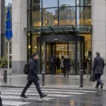 Wizualizacja wejścia do brukselskiego urzędu