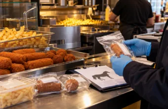 Kontrola produktów mięsnych w belgijskiej friturze