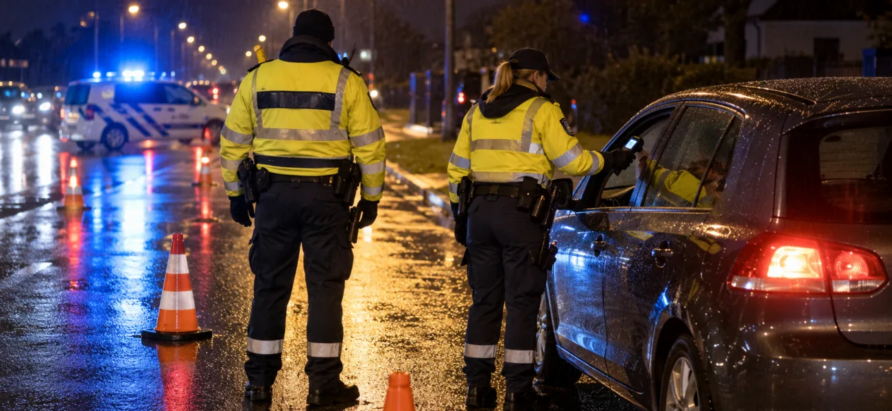 Weekendowe kontrole alkoholowe we Flandrii Zachodniej – dziewięciu pijanych kierowców w Kortrijk i Lendelede, w Lapscheure auto dachowało
