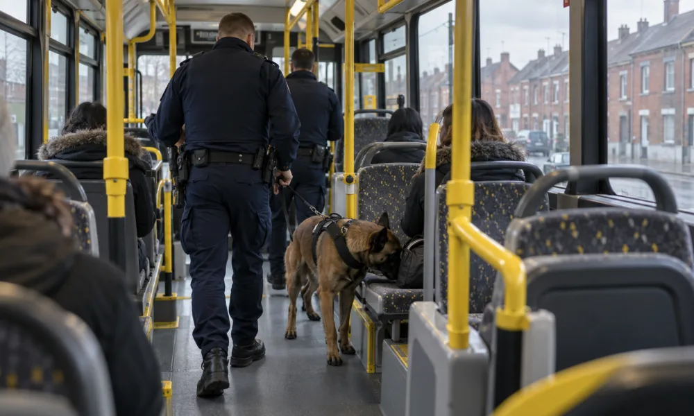 Duża kontrola w autobusach TEC w Borinage – 572 pasażerów sprawdzonych przez psa tropiącego narkotyki, TEC wystawił 50 protokołów