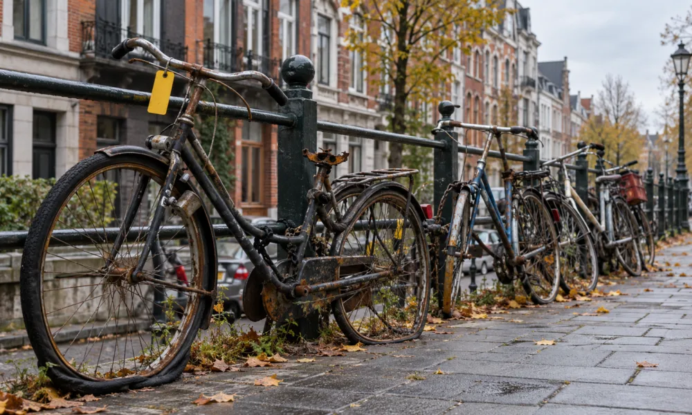 Rekordowa liczba porzuconych rowerów usuniętych w Antwerpii – 9 476 w 2025 r., właściciel ma trzy tygodnie na zabranie oznaczonego roweru