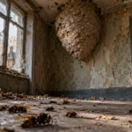 Gigantyczne gniazdo szerszeni azjatyckich w opuszczonym domu w Ieper – około 4 000 owadów, specjalista ostrzega: nawet jedno użądlenie może być groźne
