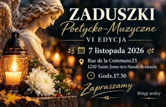 Plakat VI edycji Zaduszek Poetycko-Muzycznych w Brukseli, 7 listopada 2026 r.