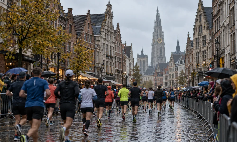 Ponad 20 000 biegaczy na Antwerp Marathon w niedzielę 18 października – wilgotna jesienna pogoda idealna dla zawodników, chłodno dla kibiców