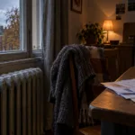 Zimny kaloryfer i rachunki za energię na stole w skromnym mieszkaniu