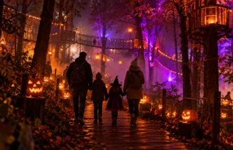 Halloween w Adventure Valley Durbuy do 7 listopada – dwukilometrowa trasa strachu po zmroku, wejście od 15 euro, nowa strefa Timber w lesie