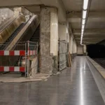 Remontowana stacja metra w Brukseli