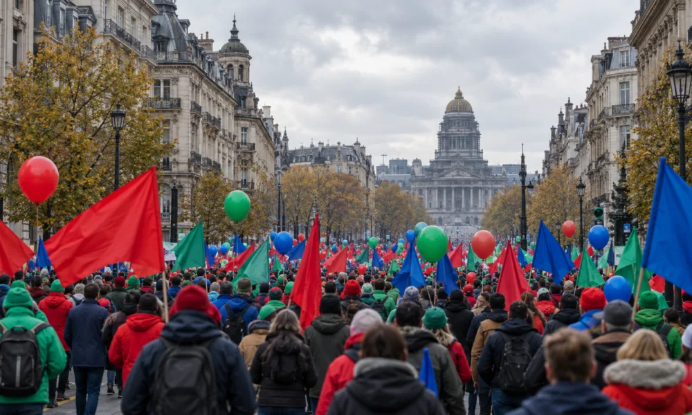 Kolejna manifestacja krajowa w Brukseli w poniedziałek 23 listopada – trzy związki zawodowe razem przeciw oszczędnościom rządu