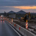 Roboty na E19 przy Quaregnon stoją od kilku tygodni – problem z gruntem, ograniczenie prędkości zostaje, Sofico chce wrócić na budowę na początku listopada