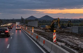 Roboty na E19 przy Quaregnon stoją od kilku tygodni – problem z gruntem, ograniczenie prędkości zostaje, Sofico chce wrócić na budowę na początku listopada