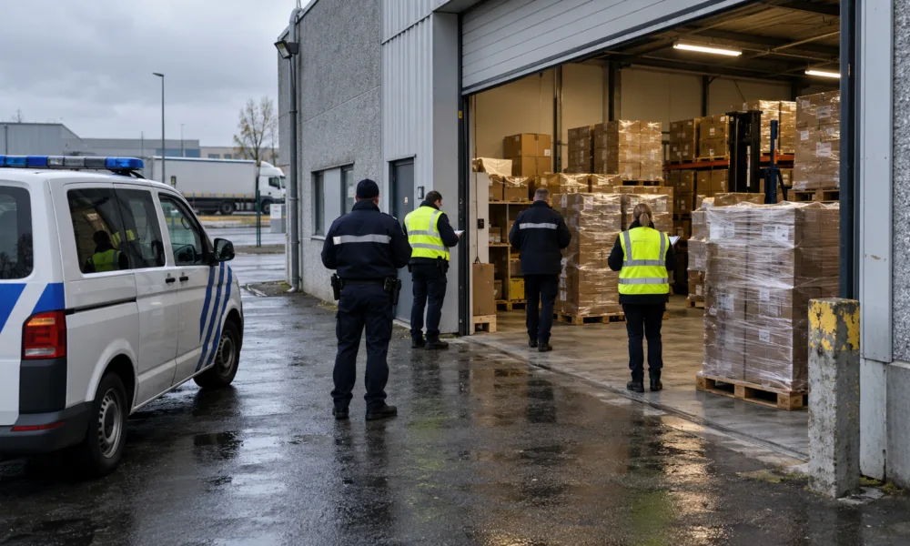 Wielka kontrola nielegalnych warsztatów w Mouscron – pięć lokali opieczętowanych, zajęto 17 palet perfum i zegarków, które mogą być podróbkami