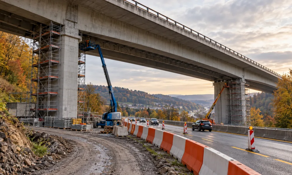 Wiadukt Lambermont pod Verviers – od czwartku 15 października nowa faza prac, limit 50 km/h i zamknięty zjazd nr 4