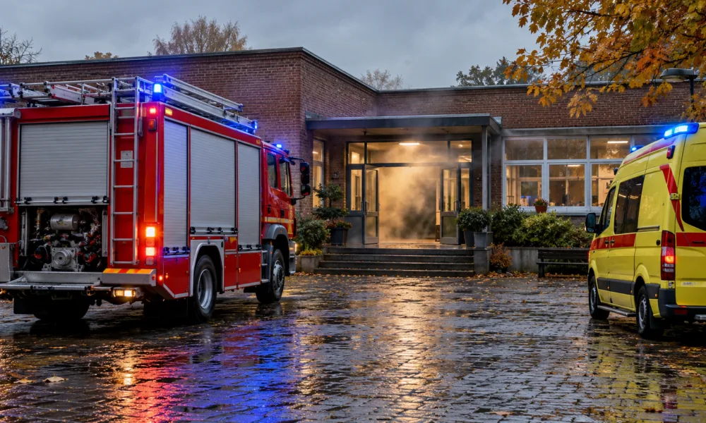 Pożar w szkole specjalnej w Philippeville – cztery osoby podtrute dymem trafiły do szpitala