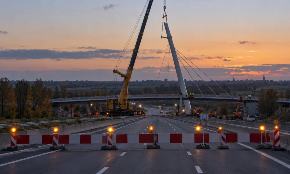 E40 między węzłem z E314 a Haasrode zamknięta w dwa weekendy – od piątku 23 do niedzieli 25 października i od 30 października do 2 listopada, powstaje most rowerowy