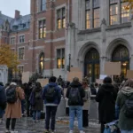 Blokada kampusu Solbosch ULB w czwartek 22 października – protest przeciw podwyżce czesnego z 835 do 1 194 euro