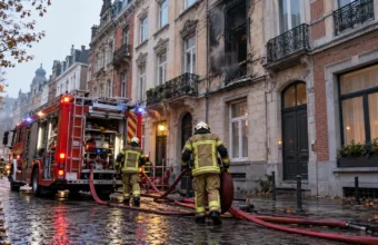 Dwaj przechodnie ugasili pożar w przeludnionym bloku przy rue Dansaert w Brukseli – jeden z nich ma poparzone czoło