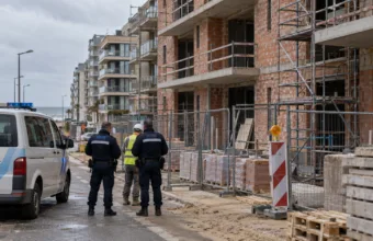 Kontrola na dziewięciu budowach w Blankenberge – nieprawidłowości na każdej, policja wykryła pracę na czarno i zatrudnianie osób bez prawa pobytu