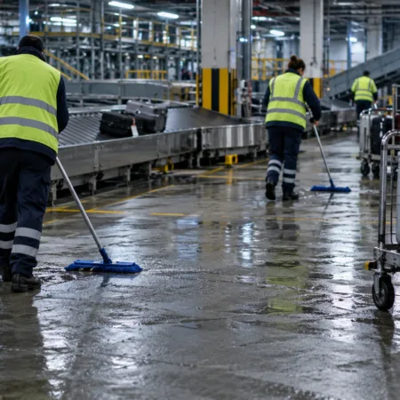 Wyciek wody z glikolem w hali bagażowej lotniska Brussels Airport – strefa ewakuowana na kilka godzin, walizki przyjmowano w innym miejscu
