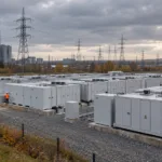 106 baterii Tesli na terenie dawnej elektrowni Langerlo w Genk – magazyn energii za 100 milionów euro ma od wiosny 2027 r. stabilizować sieć