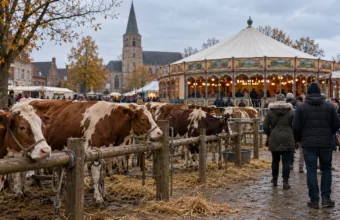 Krowy wracają na jarmark w Sint-Lievens-Houtem – wyjątek dla jednego handlarza mimo choroby IBR, rok temu targ bydła odwołano pierwszy raz od 700 lat