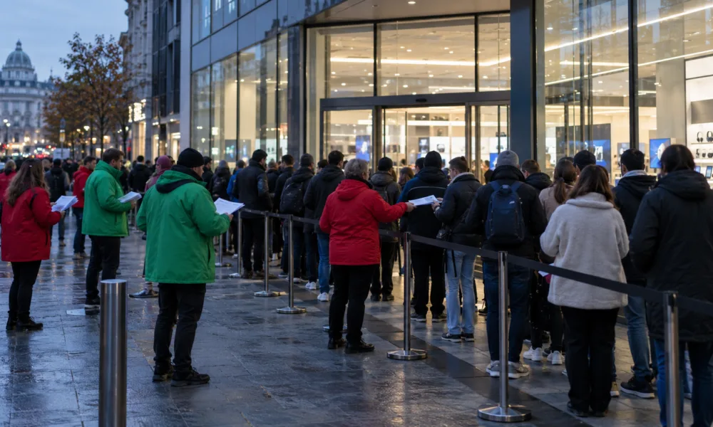 Związki zawodowe protestują przed Apple Store w Brukseli – błędy w wynagrodzeniach, opóźnione dokumenty i „dyrekcja-skrzynka pocztowa”