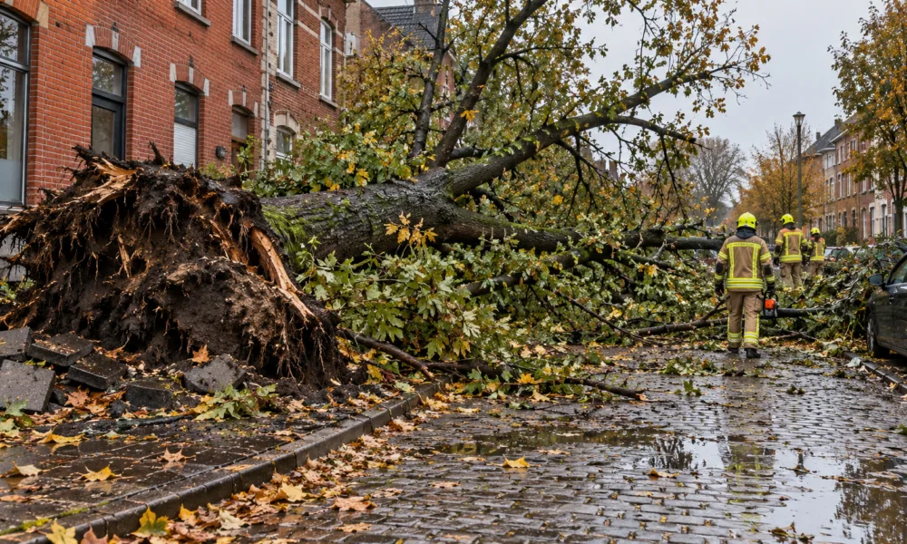 Sztorm Austen w Belgii – 121 interwencji straży pożarnej w Brukseli, około 250 w Brabancji Walońskiej, drzewo spadło na jadący samochód w Booischot