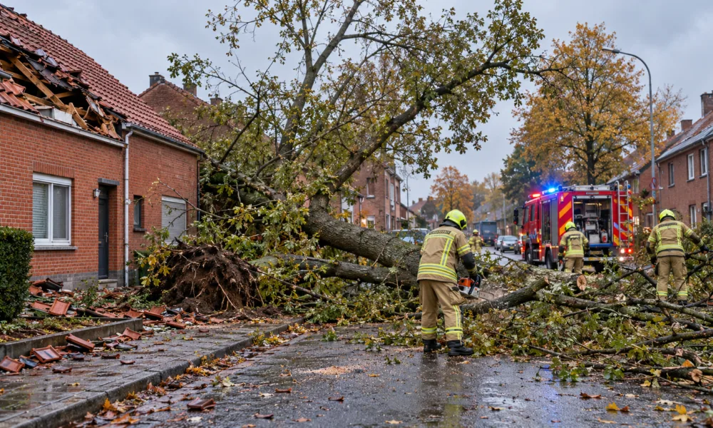 Sztorm Austen w regionach – 180 wezwań straży we wschodniej Limburgii, 179 interwencji w strefie Rand, wiatr zerwał dach trybuny w Sint-Pieters-Leeuw