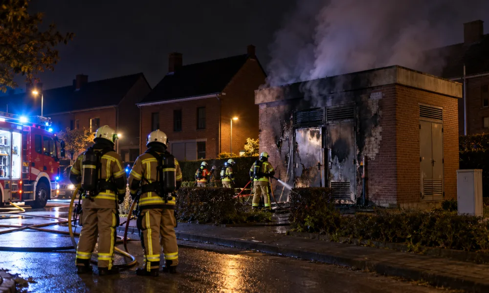 Pożar kabiny wysokiego napięcia w Asse – wybuchy i brak prądu w całej dzielnicy, przyczyna nieznana
