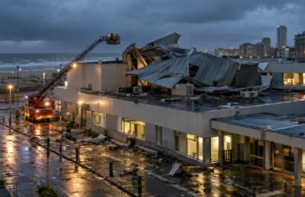 Dach domu opieki w Ostendzie spadł podczas sztormu Austen na budynek szpitala AZ Oostende – część oddziału ewakuowano, około 350 interwencji strefy Hulpverleningszone 1