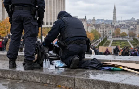 Liga Praw Człowieka: policja w Brukseli nielegalnie zabierała demonstrantom sól fizjologiczną, maseczki i transparenty – strefa policji powołuje się na ustawę o funkcji policji