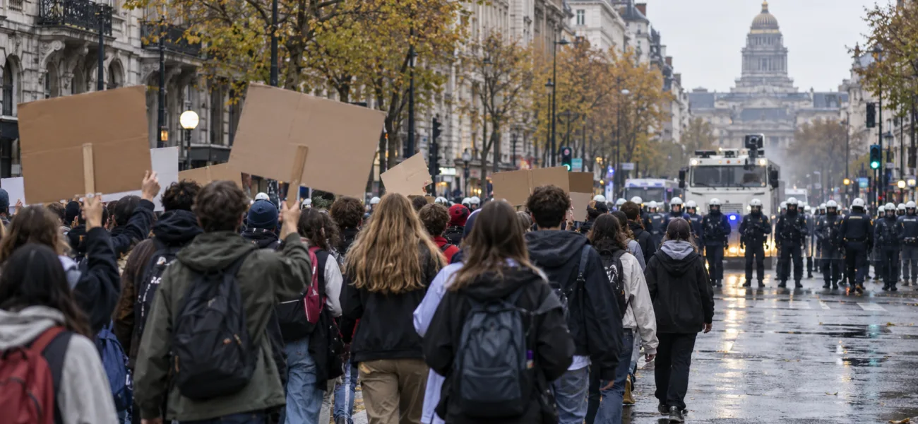 Po sobotniej manifestacji młodzieży w Brukseli – organizatorzy zapowiadają 17 listopada i chcą dziesięciu dni strajku, policja: pięć zatrzymań administracyjnych i cztery sądowe