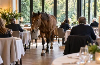 Koń wszedł do restauracji pięciogwiazdkowego hotelu w Lanaken – „bardzo nieoczekiwany gość bez rezerwacji”