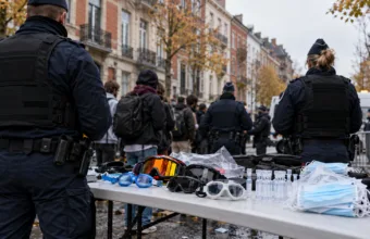 Policja w Brukseli broni zabrania demonstrantom okularów do pływania i soli fizjologicznej – powołuje się na artykuł 30 ustawy o funkcji policji