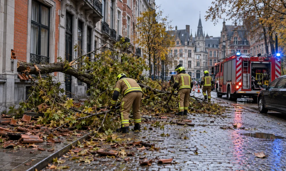 Niż Boelo w Brukseli – w niedzielę 25 października jeszcze 61 interwencji straży pożarnej, łącznie ponad 120 od sobotniego wieczoru
