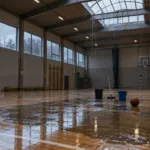Przeciek w dachu hali sportowej w Erpe-Mere przerwał mecz koszykówki – w poniedziałek 26 października inspekcja dachu i rozmowy klubu Black Beez z gminą