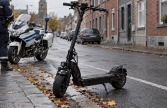 Hulajnoga elektryczna rozwijająca 90 km/h zajęta przez policję we Frameries – czterech innych kierowców hulajnóg bez kasku z mandatem