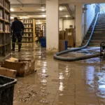Huldenberg odpłytkował plac przed urzędem gminy – po dwóch jesiennych sztormach woda w piwnicach ratusza i biblioteki