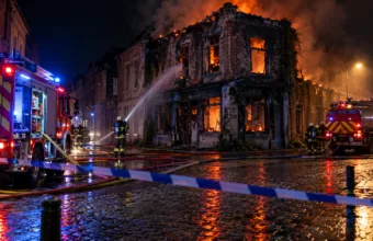 Pożar dawnej greckiej restauracji w Marcinelle – świadkowie widzieli uciekające osoby, możliwe podpalenie