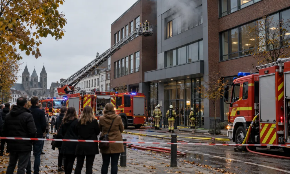 Pożar w budynku Le Forem w Tournai – placówkę ewakuowano, miasto prosi o omijanie okolicy