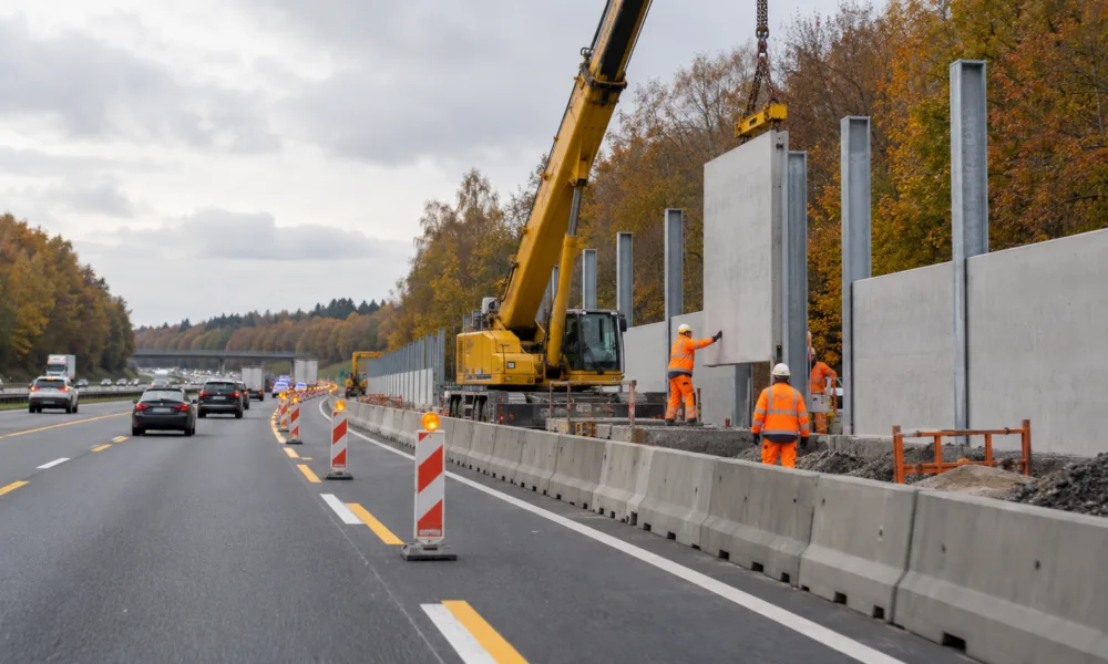 Ekrany akustyczne na E411 w Rixensart i Wavre – prawy pas w stronę Namur zamknięty do końca listopada
