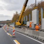 Ekrany akustyczne na E411 w Rixensart i Wavre – prawy pas w stronę Namur zamknięty do końca listopada