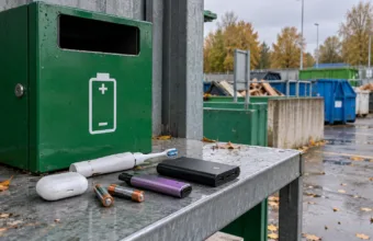 Zużyte baterie nie mogą trafiać do odpadów resztkowych – ukryte w słuchawkach czy e-papierosach mogą wywołać pożar śmieciarki